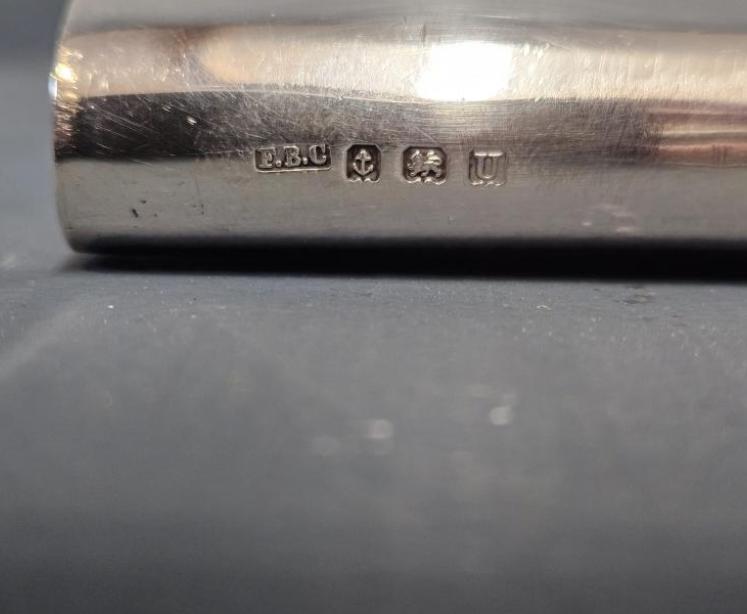 Immaculate Edwardian Silver Double Sized Hip Flask  - Image 6