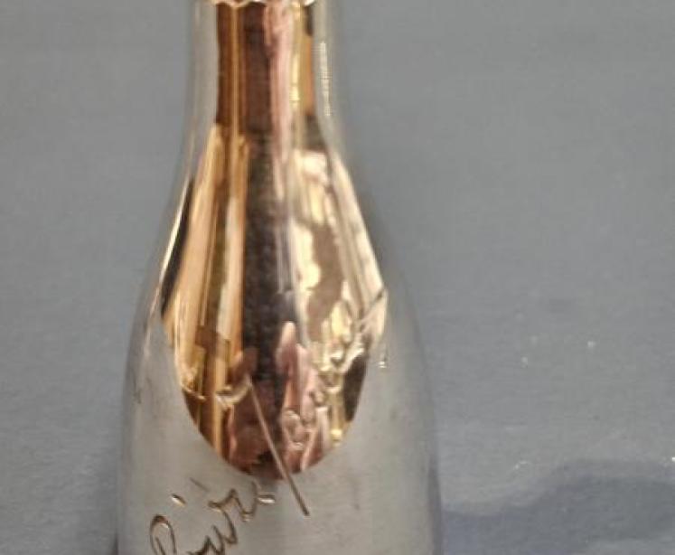 Pair of silver Victorian Champagne Bottle Peppers - Image 5