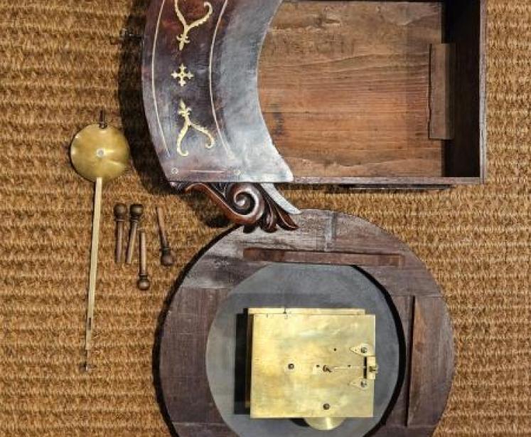 Early Victorian Single Fusee Drop Dial Wall Clock  - Image 3