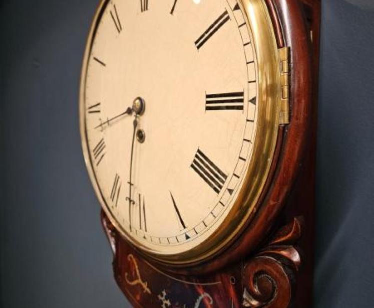 Early Victorian Single Fusee Drop Dial Wall Clock  - Image 4