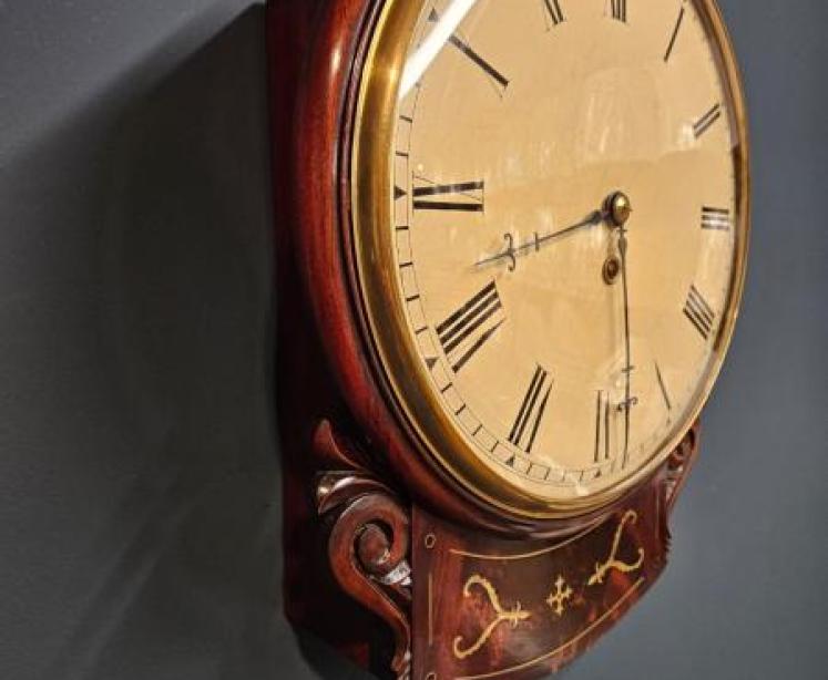 Early Victorian Single Fusee Drop Dial Wall Clock  - Image 7