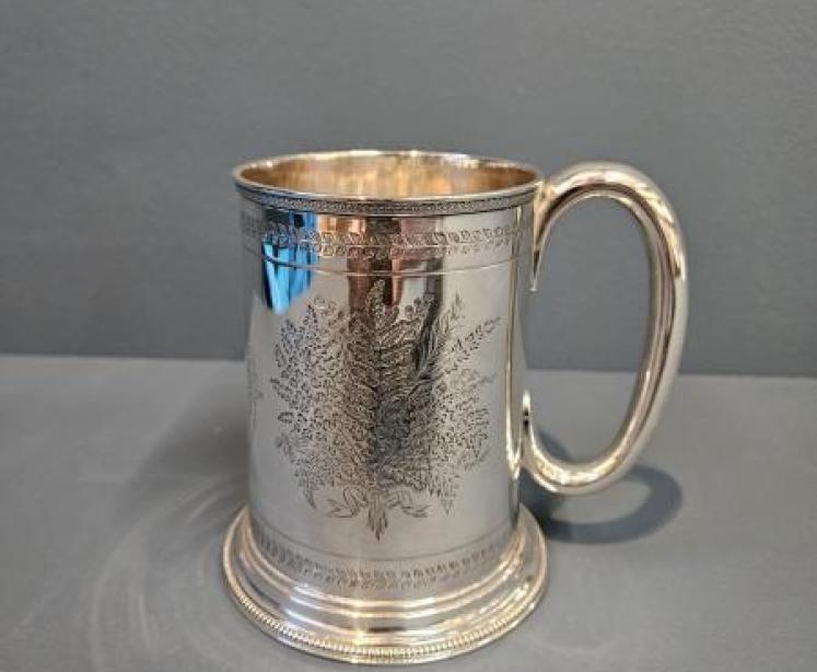 Victorian Engraved Silver Tankard By Barnard - Image 1