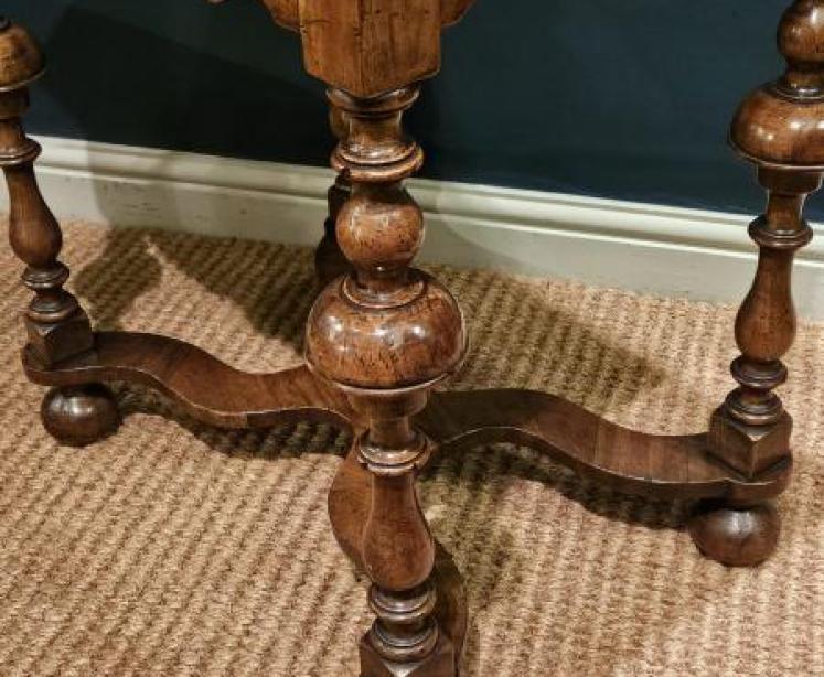 William & Mary Style Walnut Side Table - Image 3