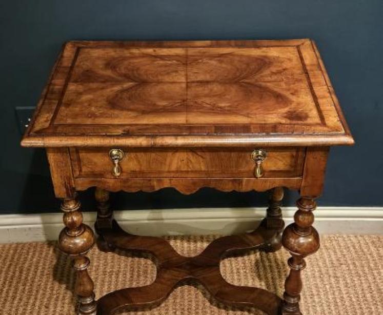 William & Mary Style Walnut Side Table - Image 5