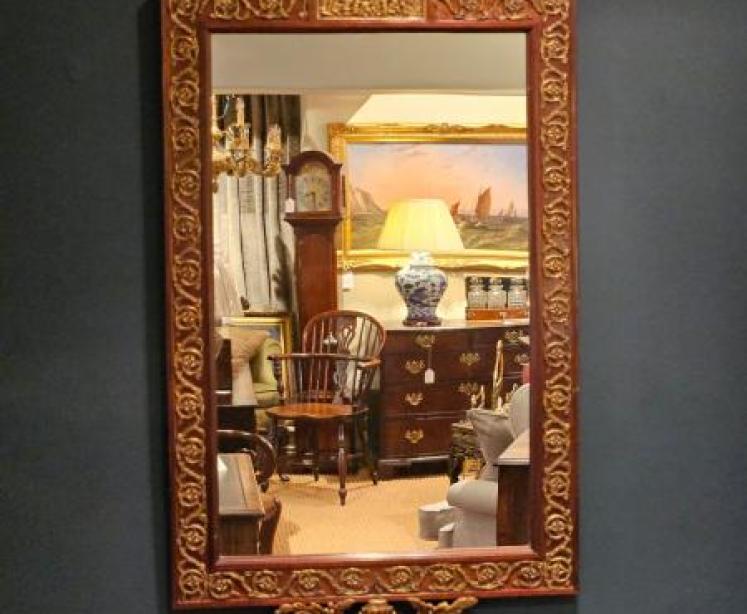 Late Victorian Mahogany & Gilt Brass Mirror - Image 1