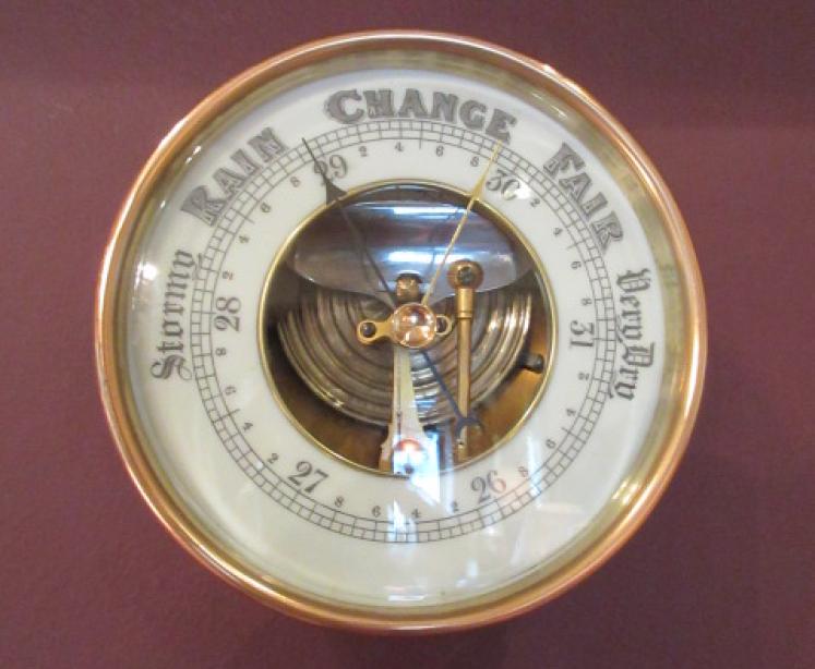 Mid Victorian Cast Bronze Marine Barometer - Image 5