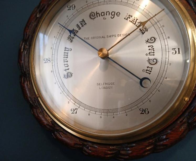 Victorian Selfridge of London Oak Ships Barometer - Image 3