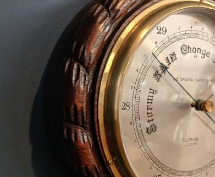 Victorian Selfridge of London Oak Ships Barometer - Image 4