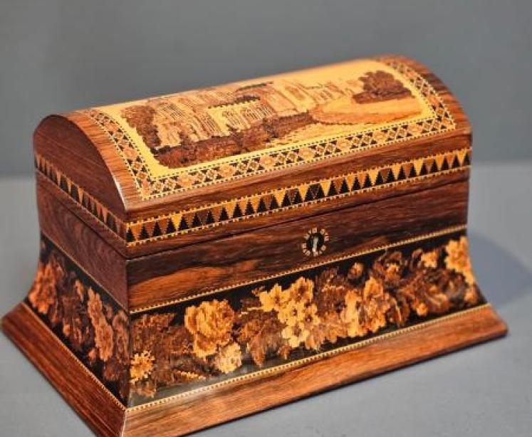Victorian Tunbridge Ware Letter Casket  - Image 1
