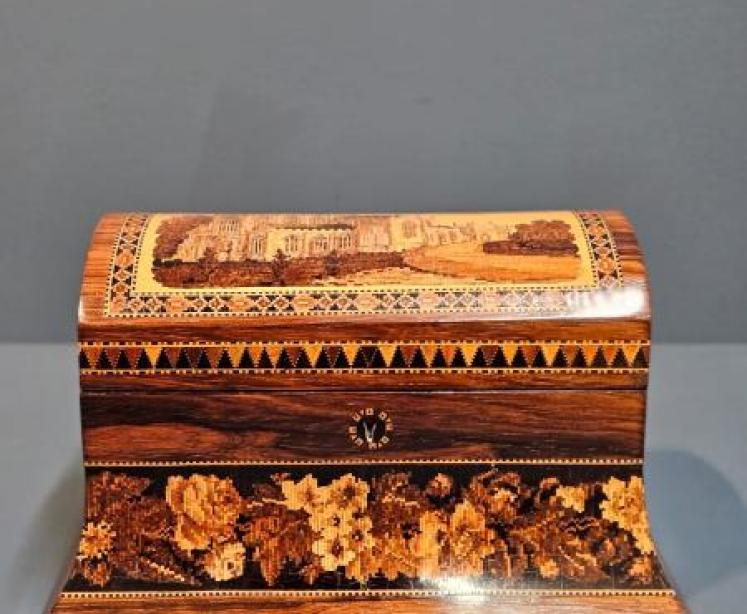 Victorian Tunbridge Ware Letter Casket  - Image 2