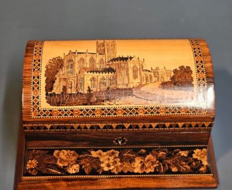 Victorian Tunbridge Ware Letter Casket  - Image 3