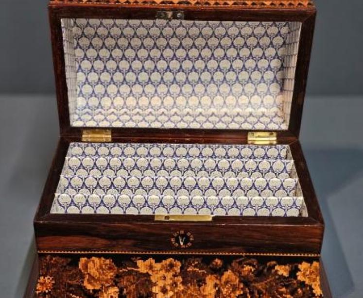 Victorian Tunbridge Ware Letter Casket  - Image 4