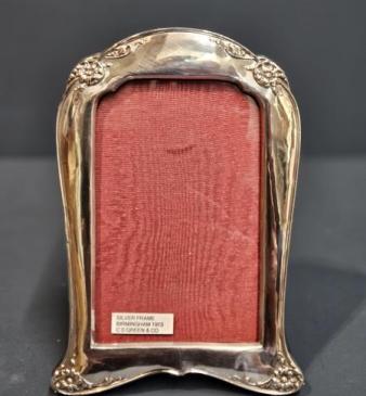 George V Floral Border Silver Photo Frame