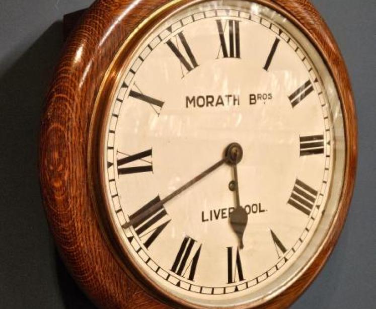 Victorian Oak Fusee Dial Clock - Image 6
