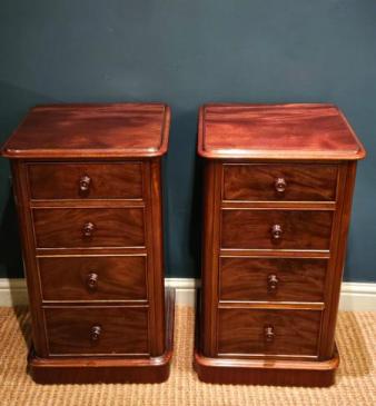 Pair Victorian Mahogany Bedside Cabinets