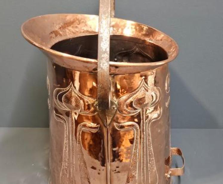 Art Nouveau Copper Coal Scuttle - Image 5