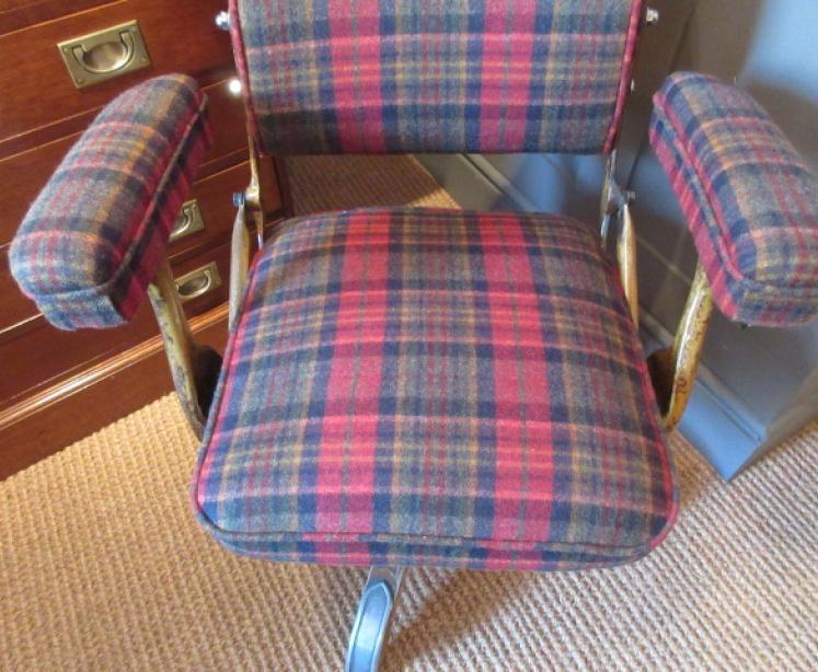 1920's Upholstered Reclining Desk Armchair - Image 2
