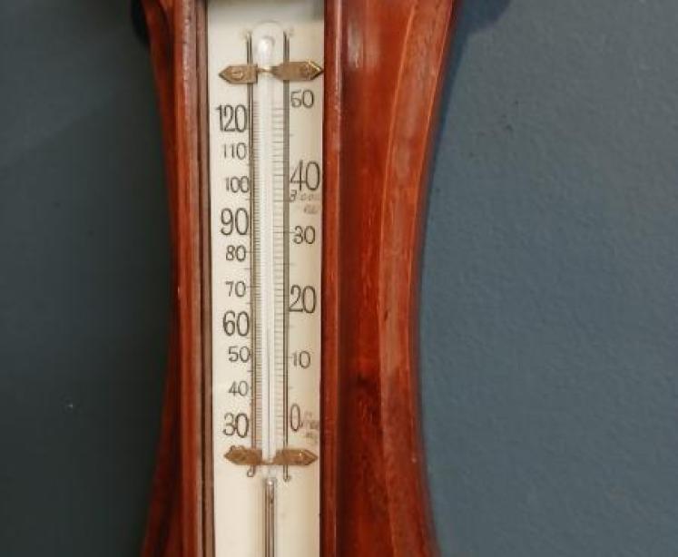 Victorian Solid Walnut Banjo Barometer - Image 5