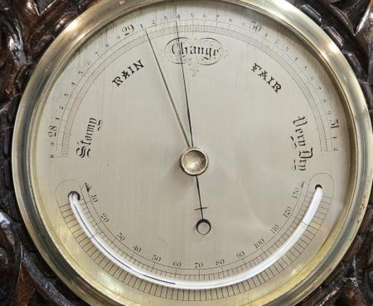 Early Victorian Marine Barometer in Rococo Case - Image 4