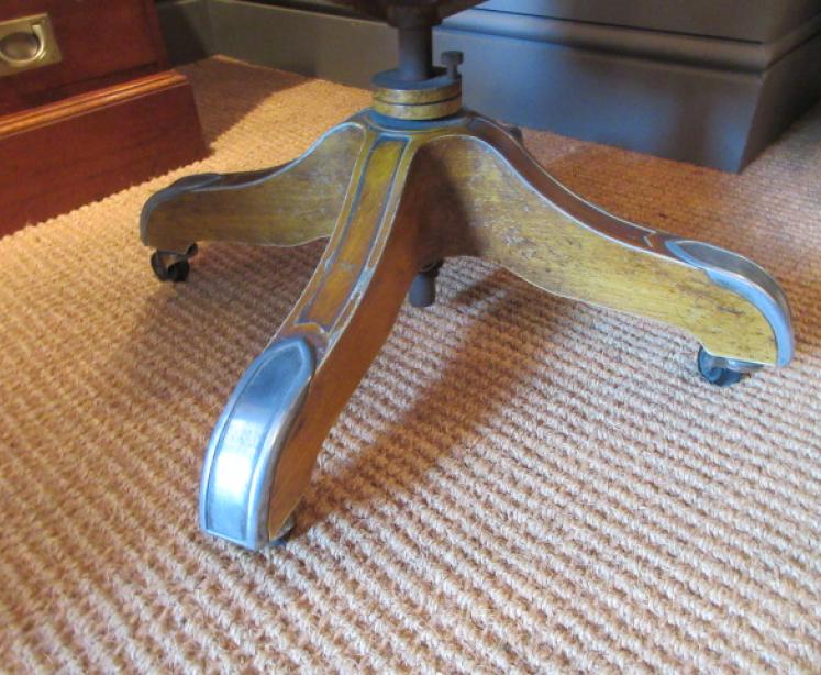 1920's Upholstered Reclining Desk Armchair - Image 4