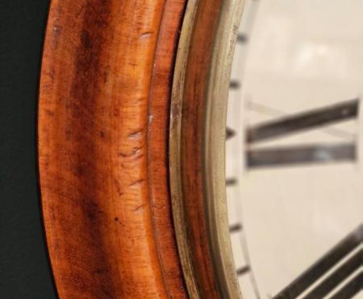 Victorian Walnut Fusee Dial Clock - Image 4