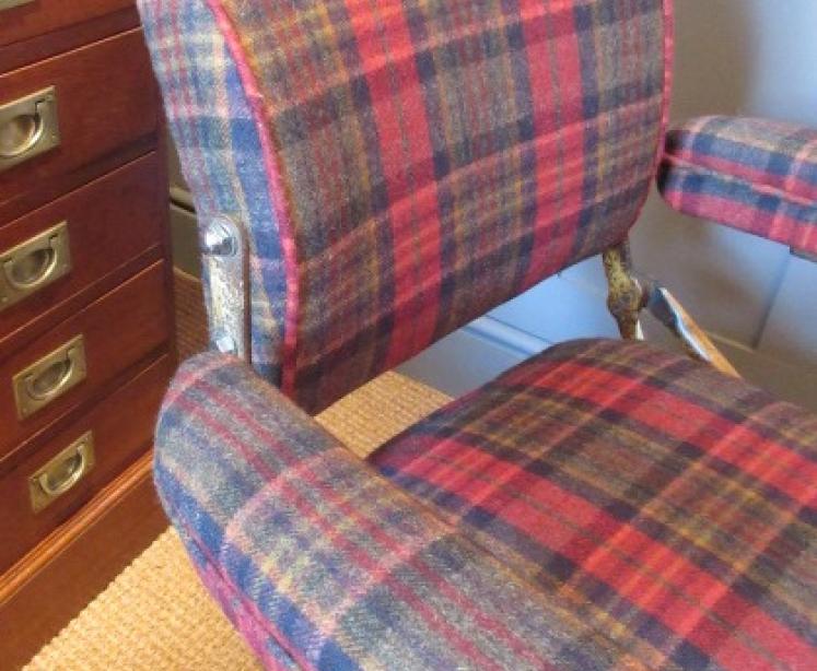 1920's Upholstered Reclining Desk Armchair - Image 5