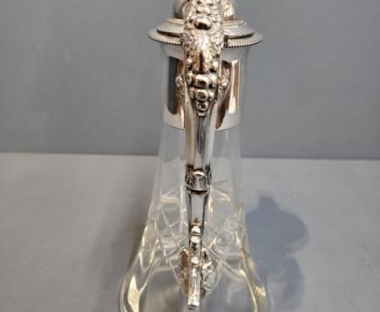 Late Victorian Silver Plated and Crystal Claret Jug - Image 3