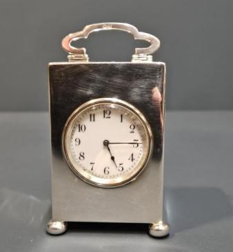 Immaculate Edwardian Silver Carriage Clock