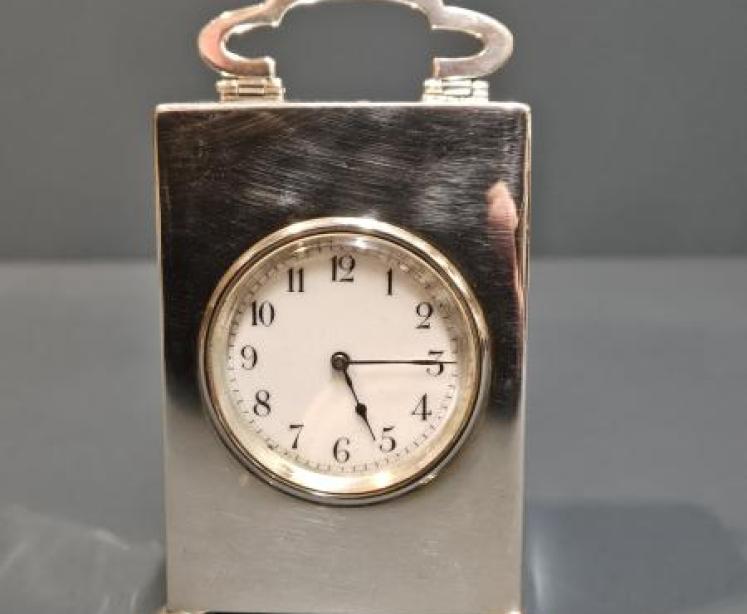 Immaculate Edwardian Silver Carriage Clock - Image 1