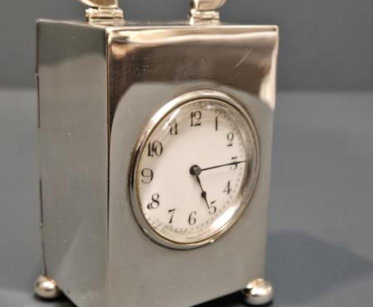 Immaculate Edwardian Silver Carriage Clock - Image 2