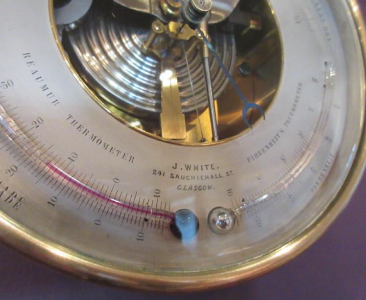 Large Victorian Twin Thermometer Marine Barometer - Image 3