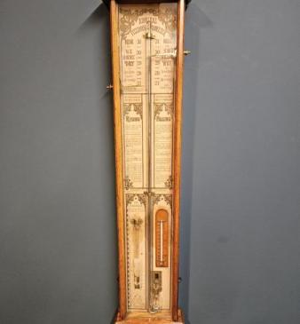 Victorian Oak Cased Admiral Fitzroy Barometer