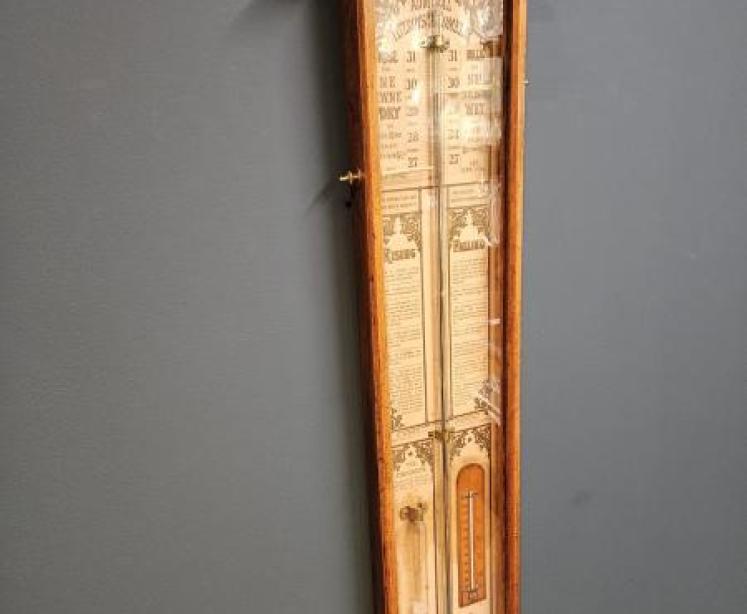Victorian Oak Cased Admiral Fitzroy Barometer - Image 4
