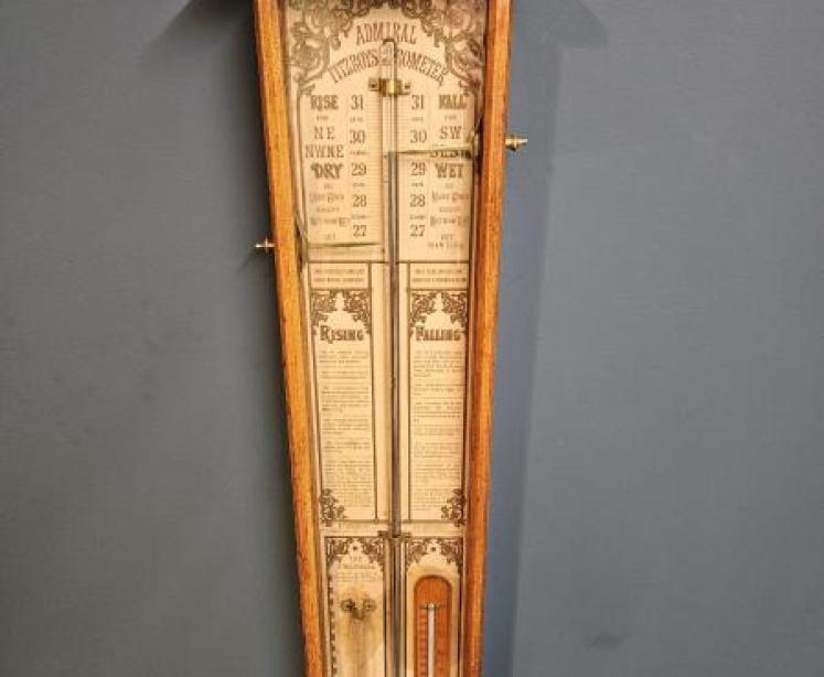 Victorian Oak Cased Admiral Fitzroy Barometer - Image 5