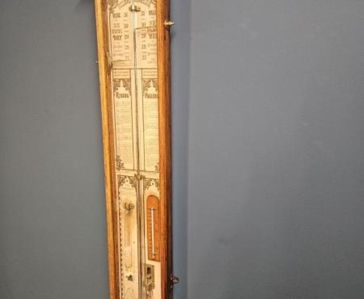 Victorian Oak Cased Admiral Fitzroy Barometer - Image 7