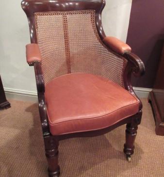 Fine Regency Period Bergere Library Armchair