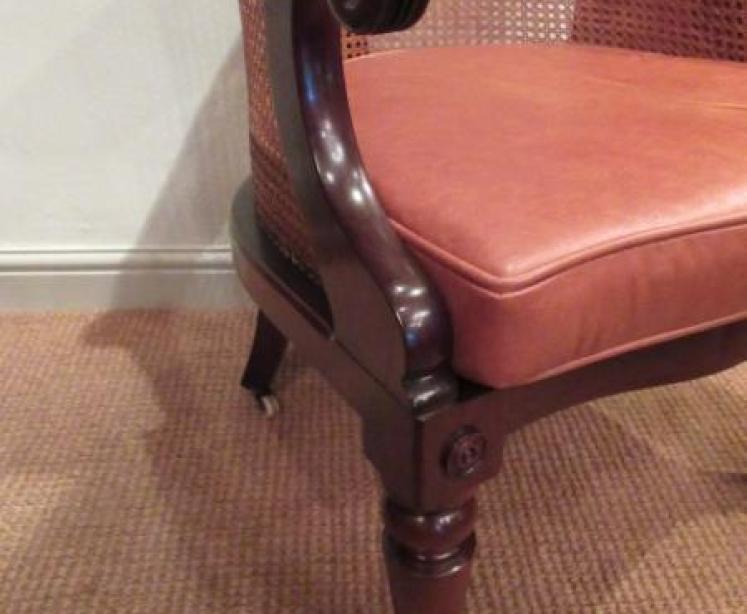 Fine Regency Period Bergere Library Armchair - Image 3