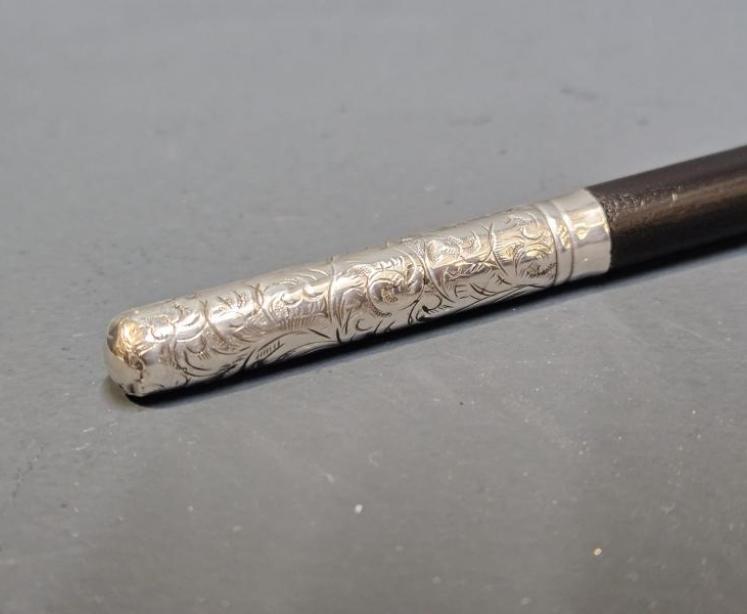 Victorian Silver & Ebony Conductor's Baton - Image 4