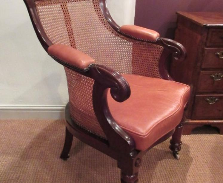 Fine Regency Period Bergere Library Armchair - Image 4