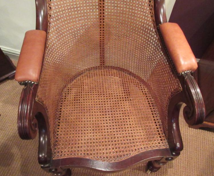 Fine Regency Period Bergere Library Armchair - Image 5