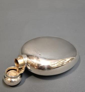 Victorian Oval Silver Hip Flask