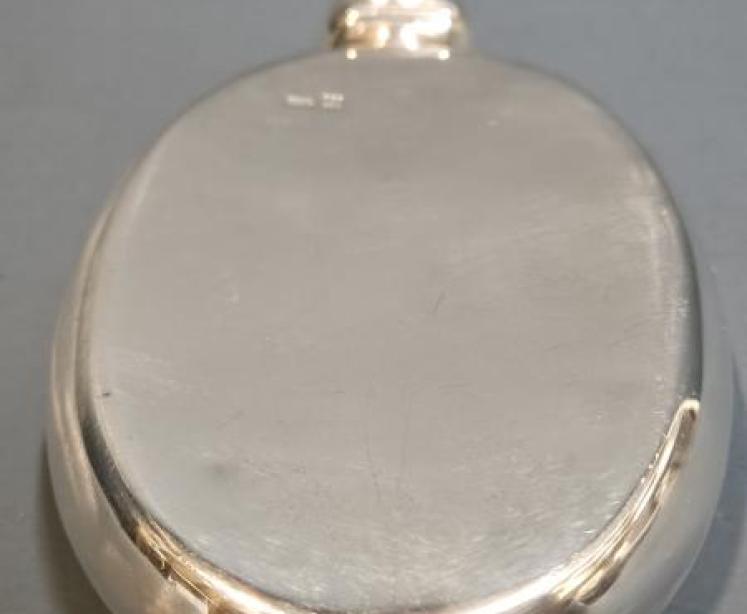 Victorian Oval Silver Hip Flask - Image 4