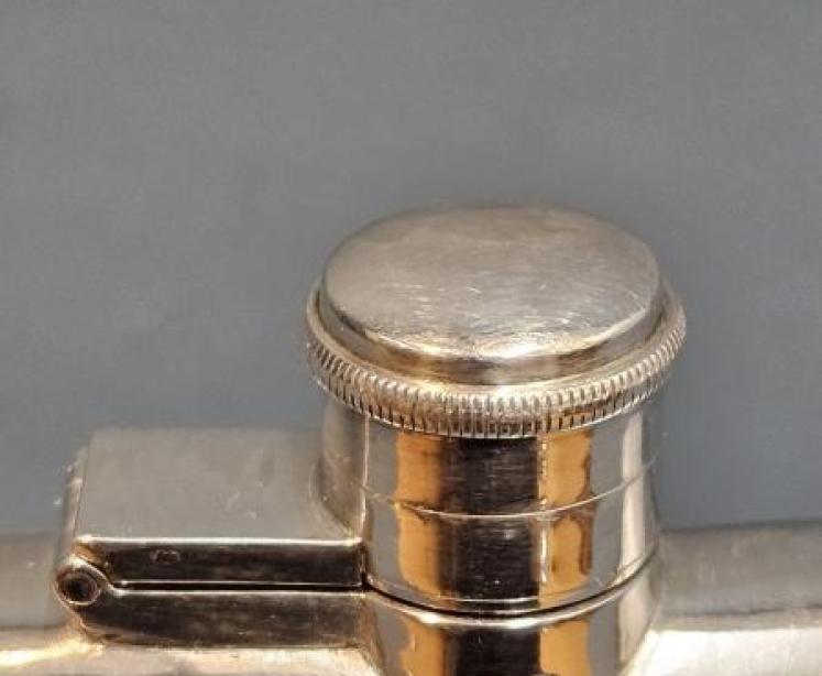 George V Period Silver Curved Hip Flask - Image 4