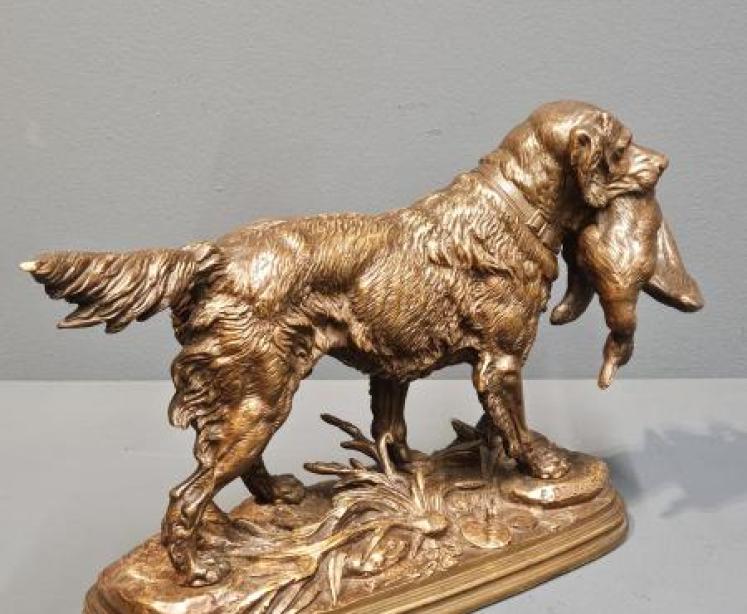 Superb Bronze of a Retriever Paul Edouard Delabrierre - Image 2