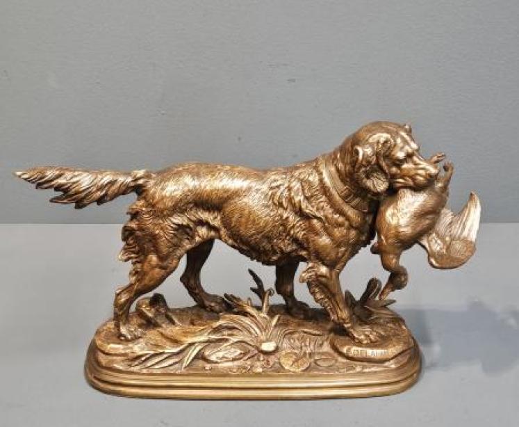 Superb Bronze of a Retriever Paul Edouard Delabrierre - Image 3