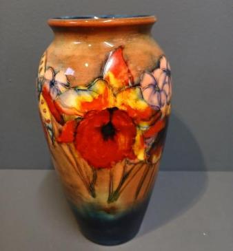 Moorcroft Slipper Orchid Flambe Glazed Vase
