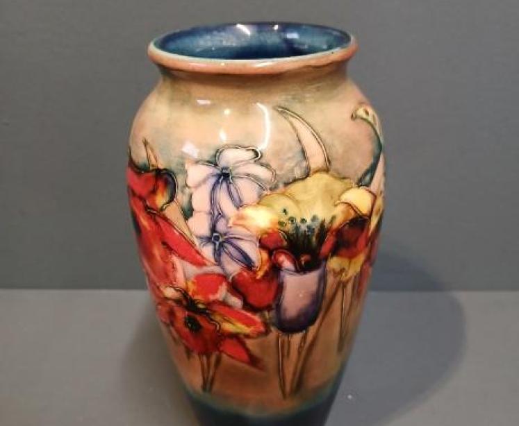 Moorcroft Slipper Orchid Flambe Glazed Vase - Image 6