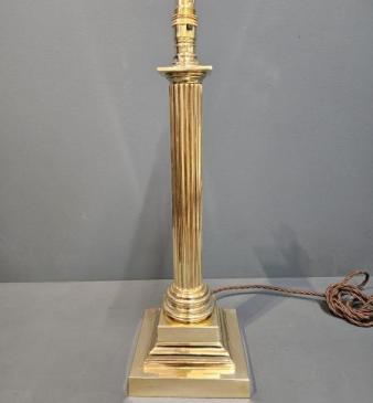 Edwardian Reeded Column Table Lamp by Hinks