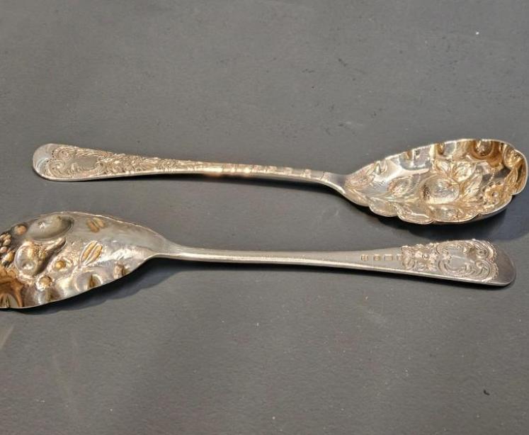Pair of Edwardian Silver Berry Spoons - Image 2