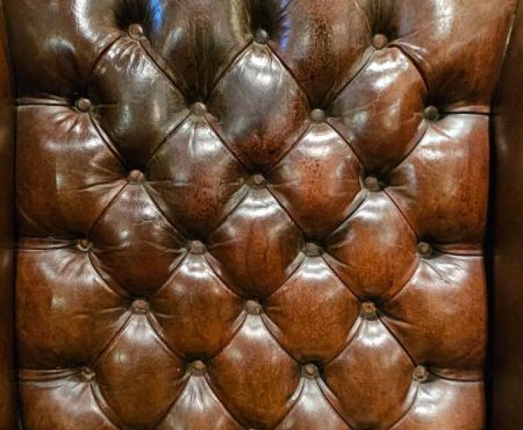 Superb 1920's Brown Leather Wing Arm Chair - Image 6